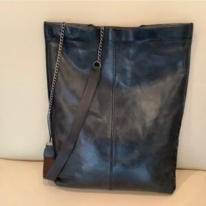 JO Black Leather Shoulder Bag